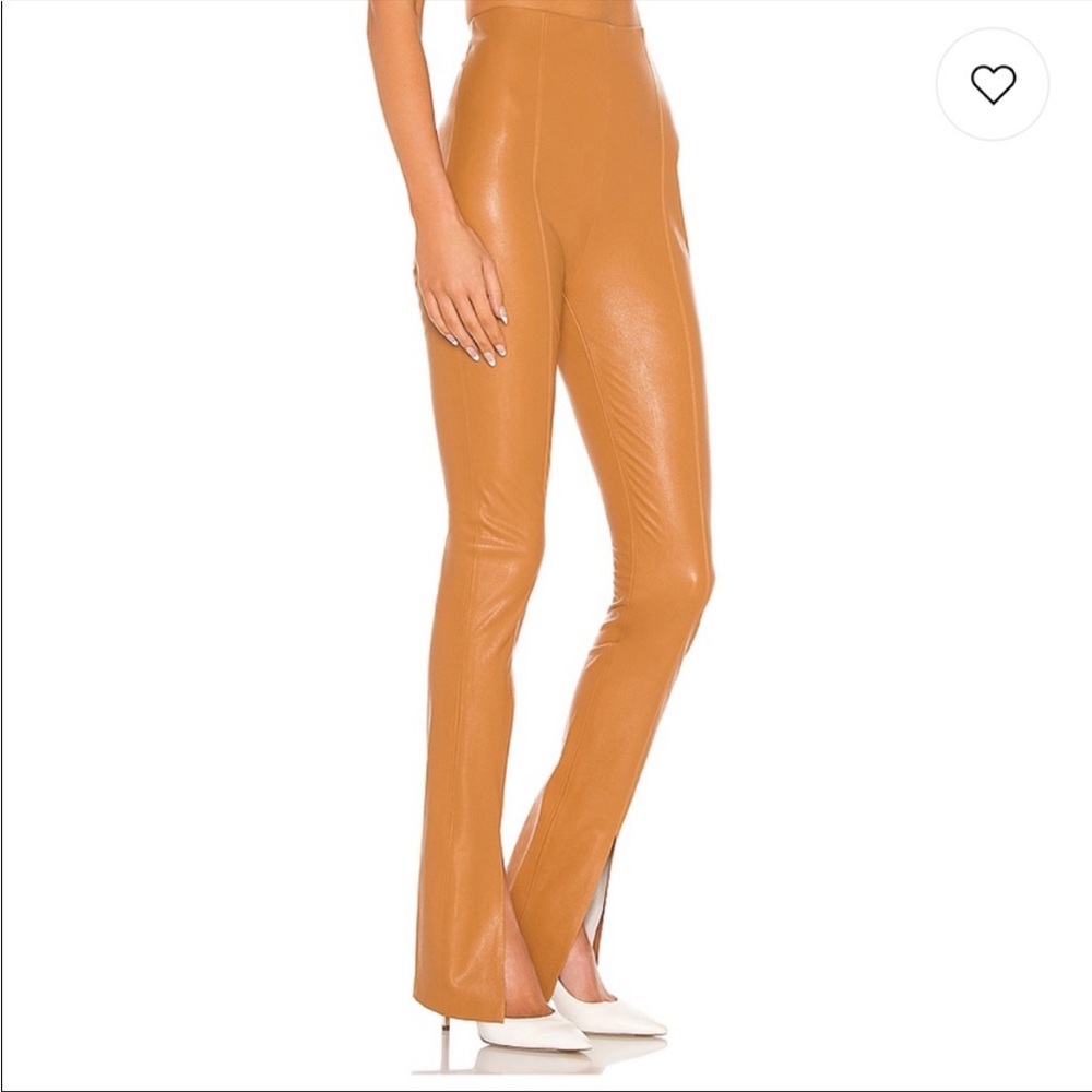 Amanda Uprichard, Faux Leather Pants, Camel
S, tailored, hole in knee on seam